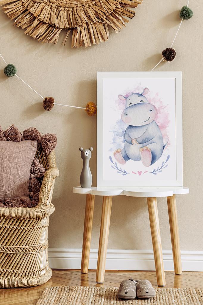 Poster for a Child's Room Hippopotamus Cute Animals