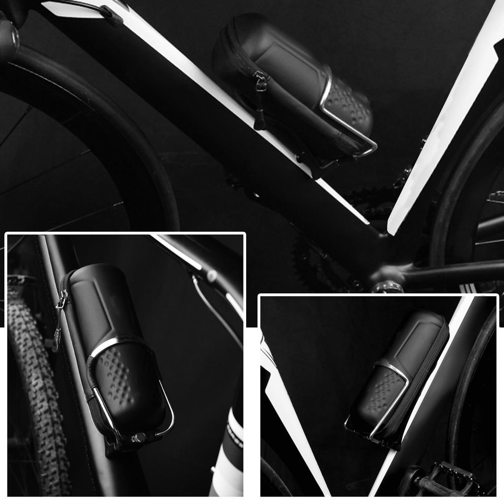 Bike Storage Bag Repair Tool Bag with Zipper Waterproof PU Front Frame Pouch Bicycle Tool Kit Bag for Water Bottle