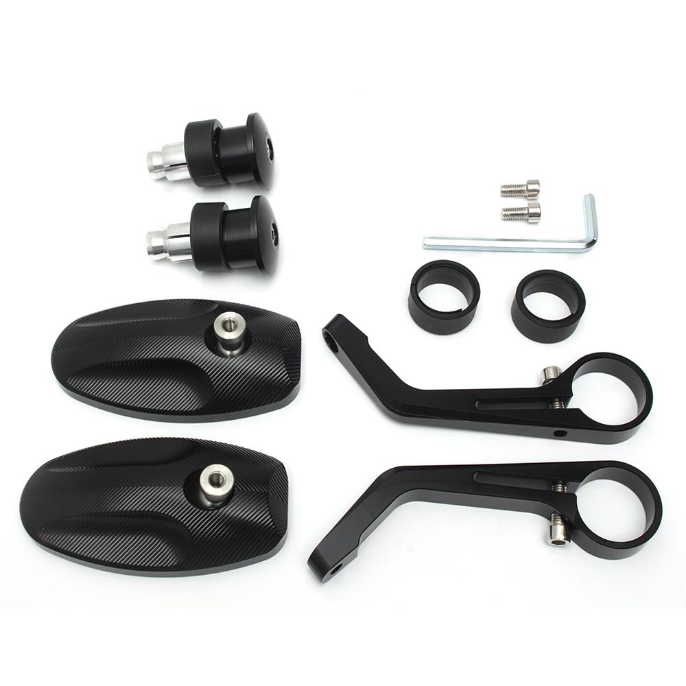 2Pcs CNC Motorcycle Bar End Black Rearview Side Mirrors for Triumph Speed Triple