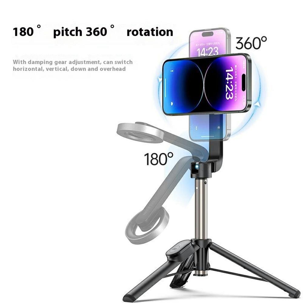 TELESIN WS-22005 Mini Selfie Stick Magnetic Phone Tripod Aluminum Alloy Extendable Stand