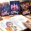 Книжка-раскраска Kpop Охотники на демонов Аниме Персонажи Руми Мира Зои Милые Контурный рисунок Трассировка Эскиз Копирование Иллюстрированная книга Подарки детям
