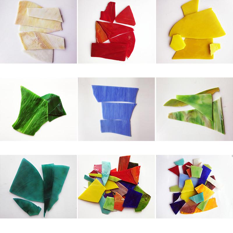 Irregular Church Mica Glass Mosaic Tiles Transparent Broken Glass Pieces for Craft DIY Wall Decorative Mosaic Materials