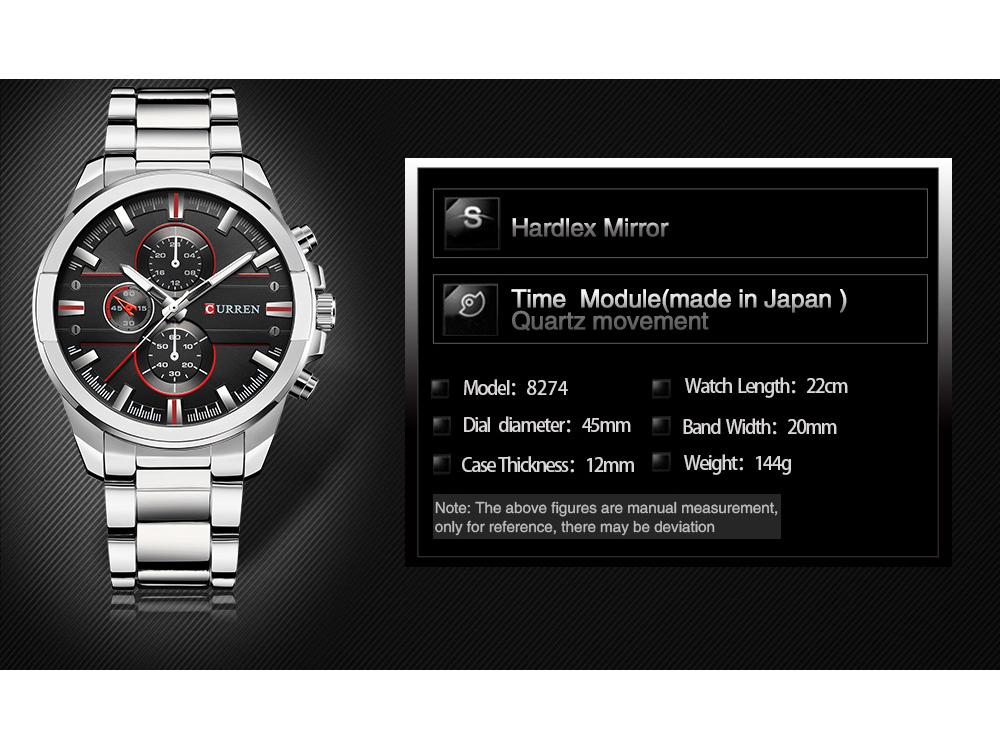 CURREN 8274 Men's Waterproof Business Casual Wristwatch