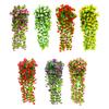 2Pcs Artificial Hanging Flowers Outdoor Vines with Eucalyptus Leaves Realistic Looking Vibrant Color Fake Plants UV Resistant Simulation Flowers