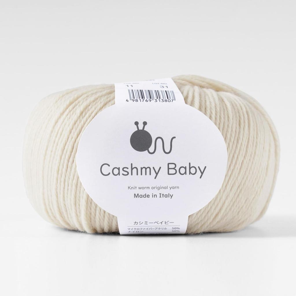 Knitworm Cashmere Baby 5 Средний 50 г Микрофибра Нейлоновая Пряжа, мотки, Вес, (приблизительно. 145м), 50% акрил, 50% (11. слоновая кость)