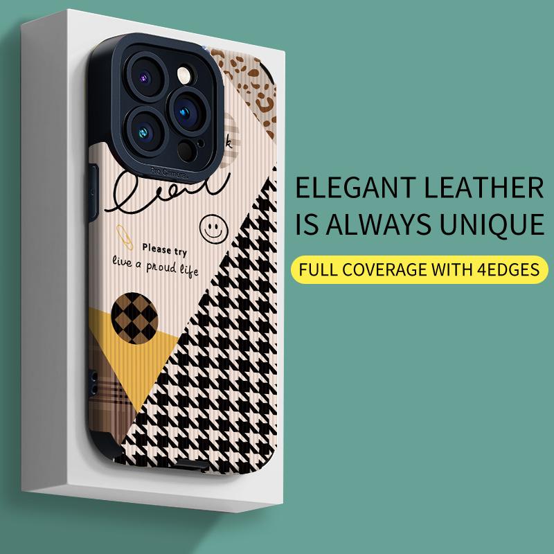 Персонализированный стильный кожаный мягкий силиконовый чехол с принтом для телефона, задняя крышка с полной защитой объектива камеры