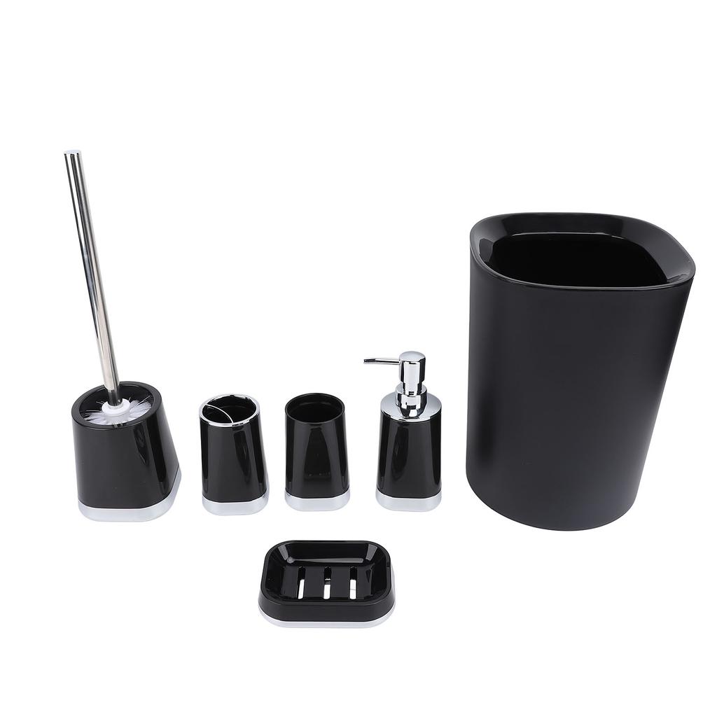 Bathroom Accessory Set PP Practical Trash Can Mouthwash Cup Toilet Brush Soap Dispenser for Home