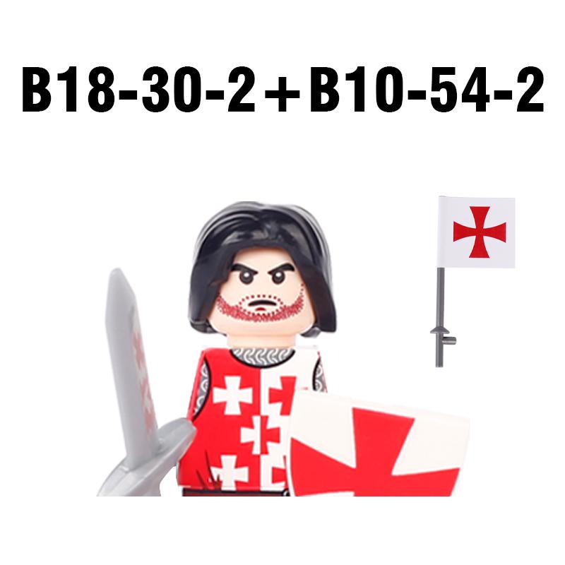 MOC Средневековый Военный Замок Оружие Римский Рыцарь Шлем Щит Аксессуары Строительные Блоки Зеленый Дракон Лев Крестоносец Кирпичи Игрушка