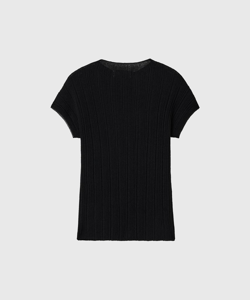 GENERALIDEA Pleated Half-Neck Knit Top [Black] / Gf2Lkp529