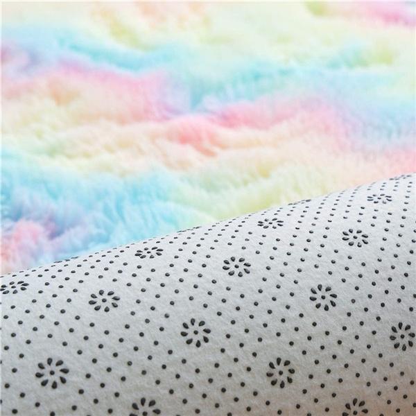 New Rainbow Rug Oversied Fluffy Plush Rugs Large Size Anti-slip Floor Mats Tie-Dye Art Carpet Shaggy Kids Room Living Room Bedside Rug