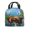 Grizzy And The Lemmings Cartoon Insulated Lunch Bag Food Bag Portable Cooler Thermal Bento Box For School Office