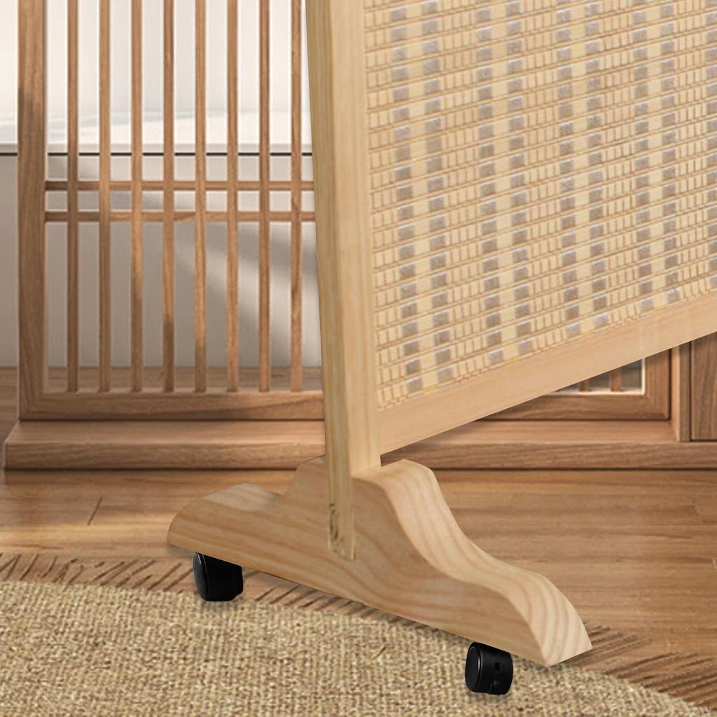 Держатель экрана конфиденциальности с деревянной основой, подвижная колесная рама для офисной гардеробной