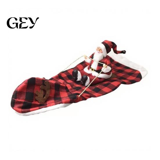 Small Medium Large Dog Apparel Santa Riding Costume, Christmas Rider Pet Outfit, Hooded Funny Photo Props Holiday Cosplay Costume for Dogs, Xmas Party