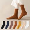 Женские длинные носки из чистого хлопка, бесшовные и свободные послеродовые носки, хлопковые носки, полностью хлопковые носки до середины икры для осени и зимы