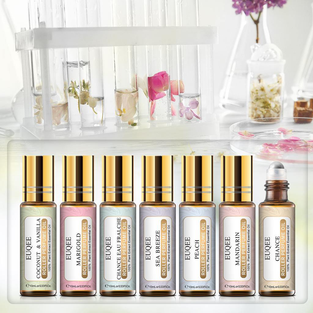 10 мл парфюмерное масло EUQEE Roller для увлажнителя, ароматы, косметический уход за кожей, очиститель воздуха, пармский фиолетовый угол, кокосовое и ванильное цветочное эфирное масло