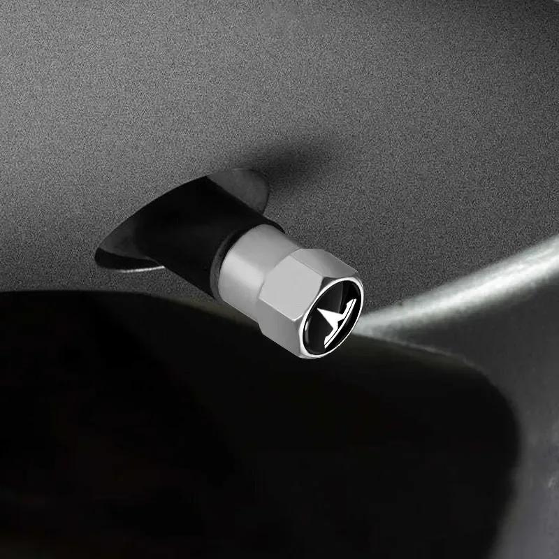 Car Sticker Tesla 4Pcs Car Tire Valve Caps Metal Tyre Air Stems Cover For Tesla Model 3 Y S X Roadster Model 3 S X Y 2022 Invade