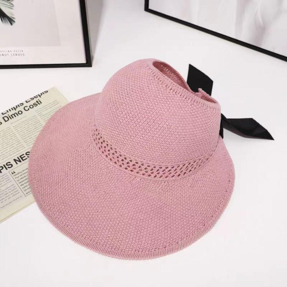 Summer Supply Women Ponytail Wide Brim Crochet Beach Cap Women's Hat Caps Scallop Cap Sun Hats