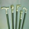Vintage Wooden Walking Stick Silver Knob Handle Walking Stick Set of 5 Stick