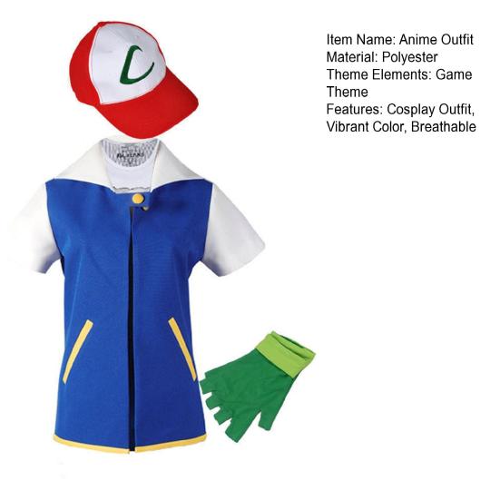 3 шт./компл. аниме-костюм для ролевых игр, куртка, перчатки, шляпа, комплект повседневной одежды, вечеринки, фестивали