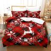 Red Christmas Duvet Cover Bedding Sets Snowflake Duvet Cover Set White Snowflake Microfiber For Bedroom Decoration Teens Women