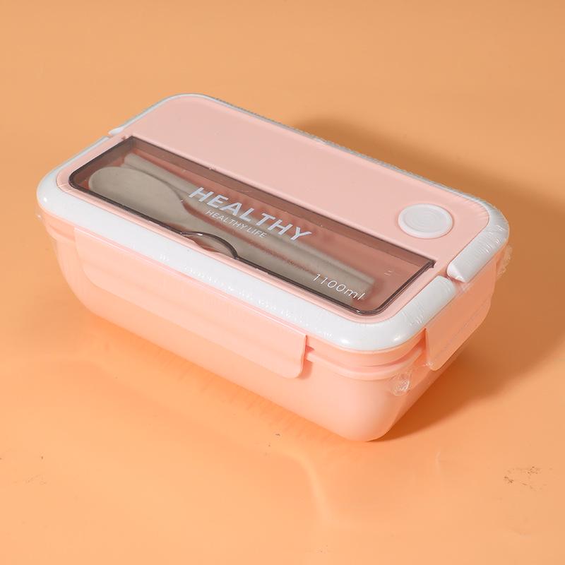 Многофункциональный ланч-бокс большой вместимости с портативными столовыми приборами и герметичными отделениями