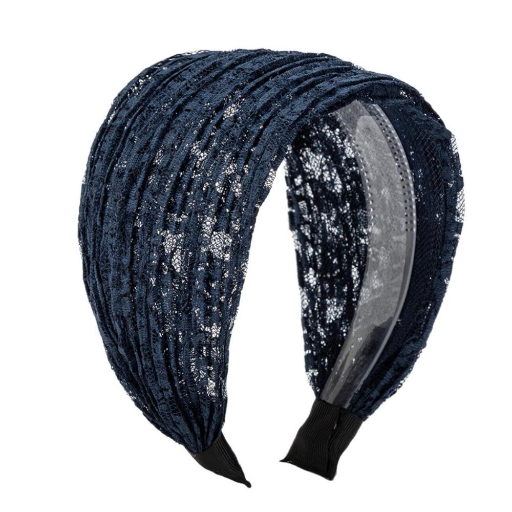 Полый широкий ободок для волос сбоку, эластичные женские кружевные повязки для волос, кружевная сетчатая повязка для волос для умывания