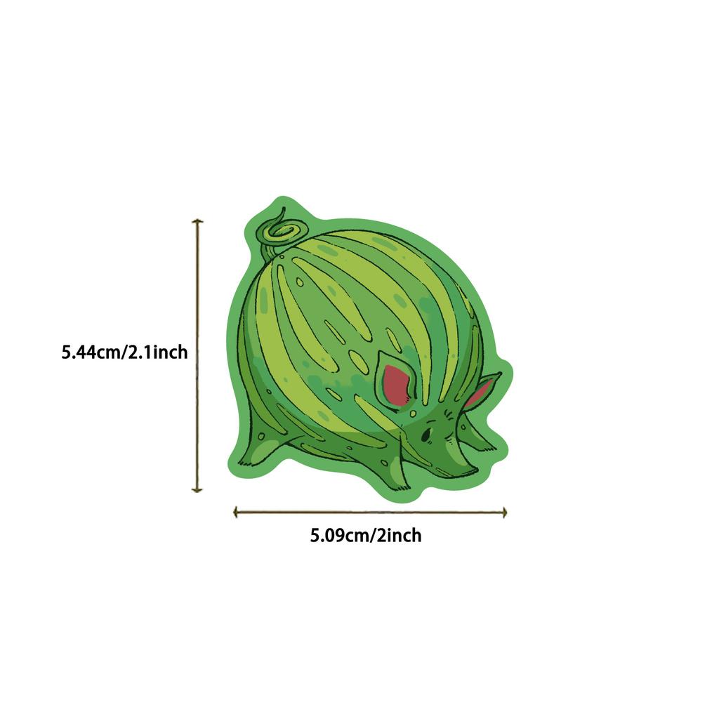 50 Cartoon Fruits, Vegetables, Animals, Graffiti Stickers, Decorative Guitar Notebook Suitcase DIY Waterproof Stickers