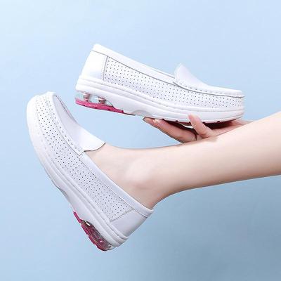 Женские туфли медсестры из натуральной кожи с воздушной подушкой и мягкой дышащей подошвой