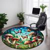 1pc Mushroom Butterfly Office Round Area Rug, Indoor Mat Suitable ForOffice, Under Office Chairs Bedroom Living Room Home Decor, Room Deco D136