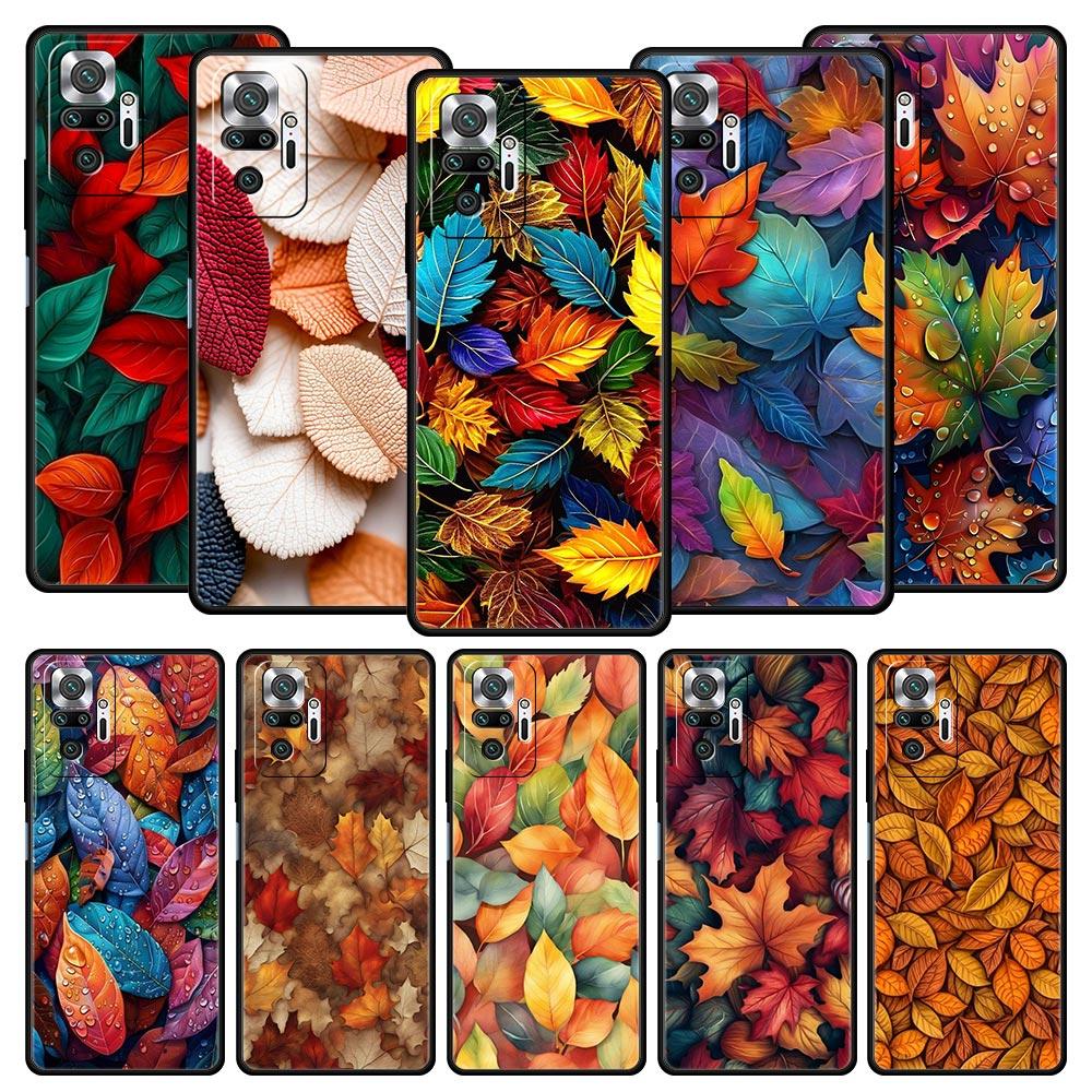 Cartoon Leaf Phone Case Cover for Redmi 14C 10C Note 15 14 13 12 10 11 K40 Pro Plus 5G Soft TPU Shockproof Shell Funda Capas Bag