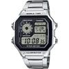 Мужские цифровые часы с металлическим ремешком серебристые Ae 1200whd 1av
