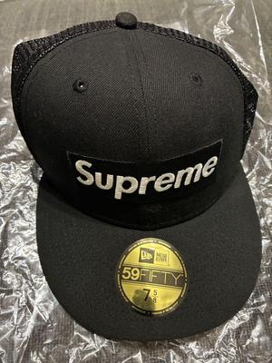 [Б/У] SUPREME Box Logo Сетчатая задняя часть New Era ЧЕРНЫЙ
