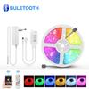 Complete Set DC12V Control Bluetooth Led Strip Lights 5050 SMD Waterproof RGB Led Lights 5M Led Tape Diode EU or US Adapter