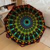 1pc Kaleidoscope Pattern Automatic Folding Umbrella, Portable Collapsible Design, 8-Rib Iron Frame, Outdoor Accessory yy250905086