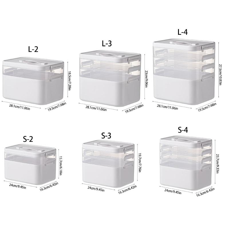 Портативный органайзер для медицинских принадлежностей с несколькими отделениями, из полипропилена, с прозрачной крышкой, аварийный бокс для дома