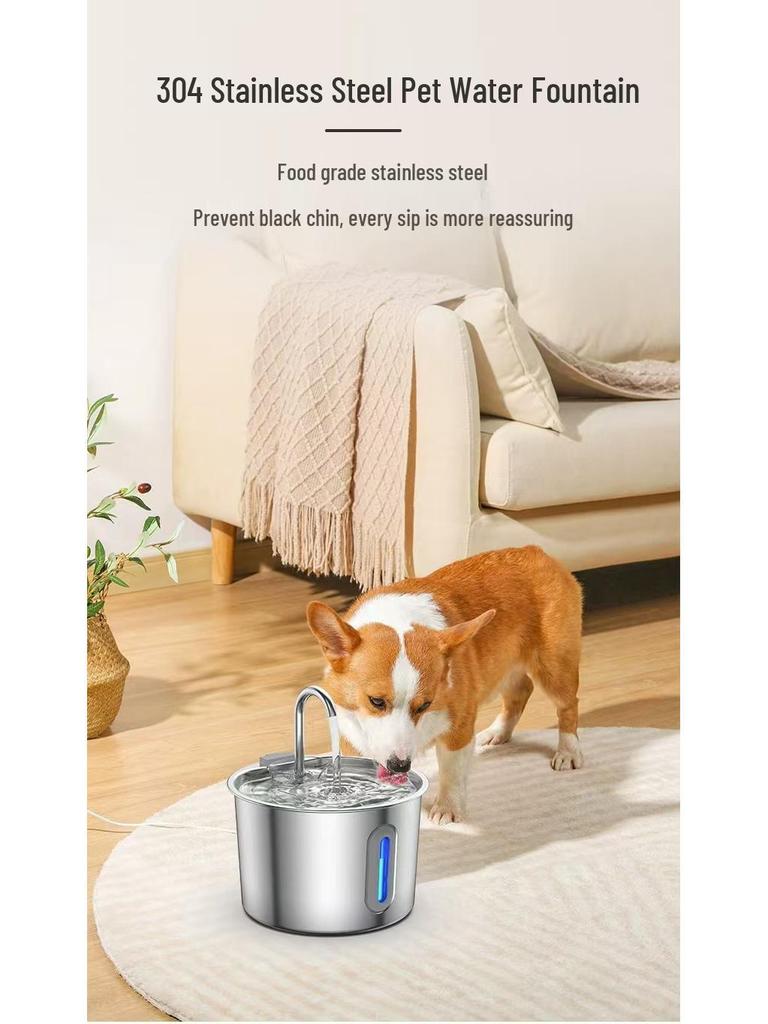 Stainless Steel Pet Water Fountain with Automatic Circulation and Leak-Free Design for Cats and Dogs