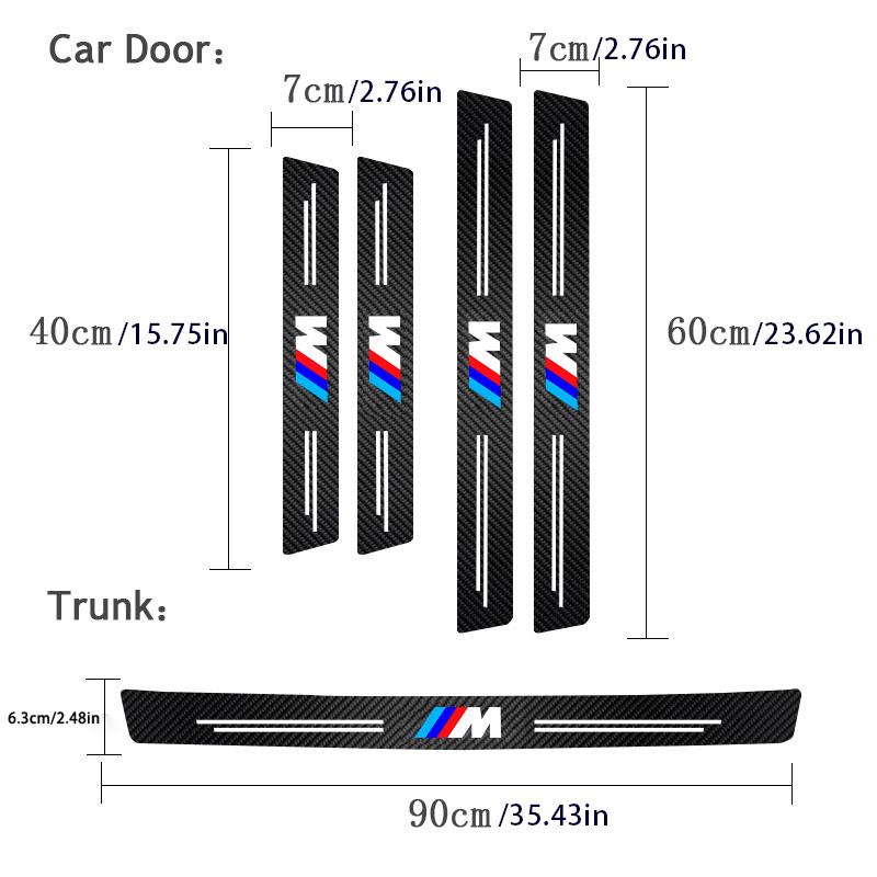 Car Threshold Strip 3D Carbon Fiber Anti-Scratch Sticker Door Sill Protector Accessories For BMW M Performance E46 E90 F10 F30 nlxk36