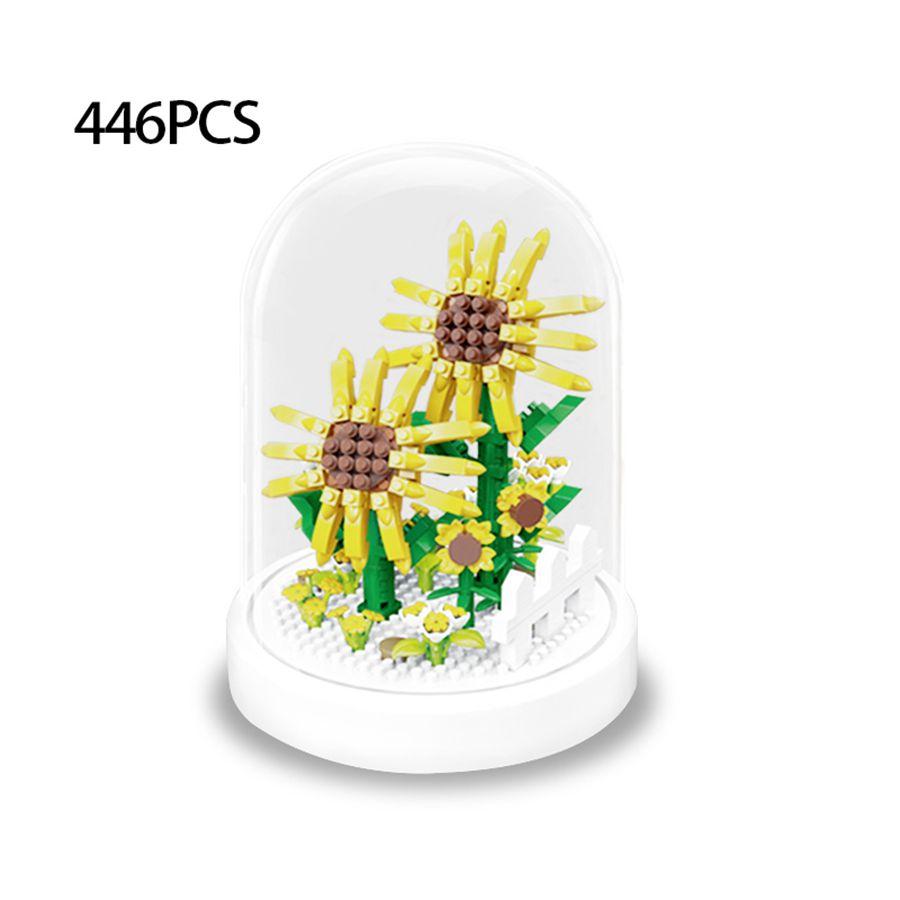 Микрочастицы строительный блок цветок имитация цветок роза DIY пазл сборка игрушка украшение для стола детская игрушка подарок для девочки