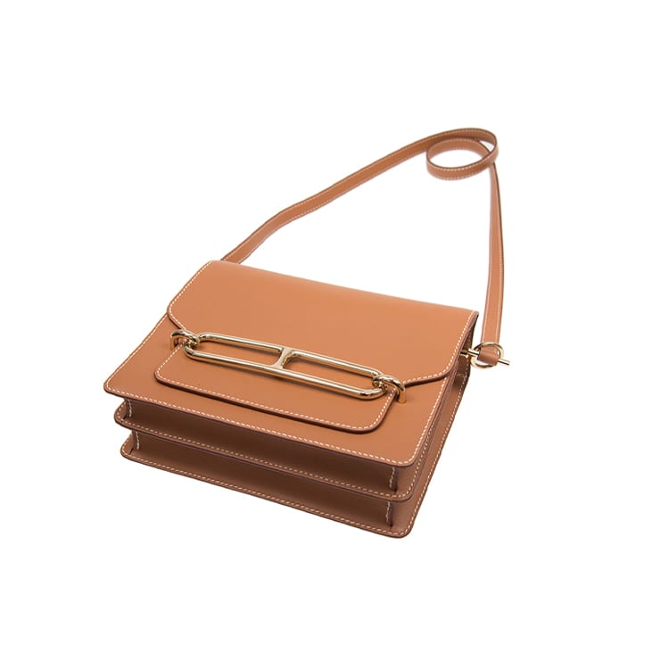 HERMES Roulis Evercolor Calfskin Pig Nose Crossbody Bag, Shoulder Bag Women's 37 Gold H069551CP37
