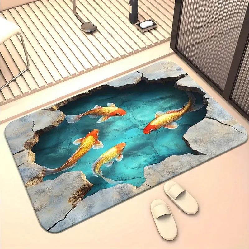 Американский 3D визуальный износостойкий коврик для прихожей, для дома, ванной комнаты, противоскользящий и впитывающий, легко моющийся коврик для пола