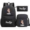 Wednesday Inspired Teen School Backpack Set 3pcs Oxford Fabric Dual Shoulder Bag Boys Girls Street Style