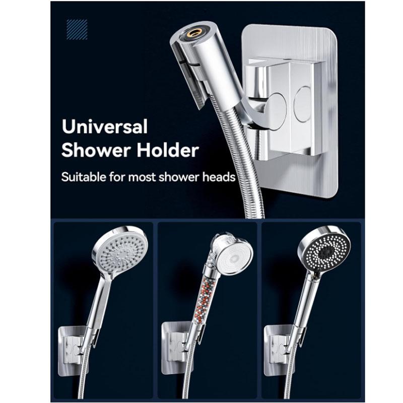 Universal Shower Head Holder Bracket Self-Adhesive Wall Mount Adjustable Stand