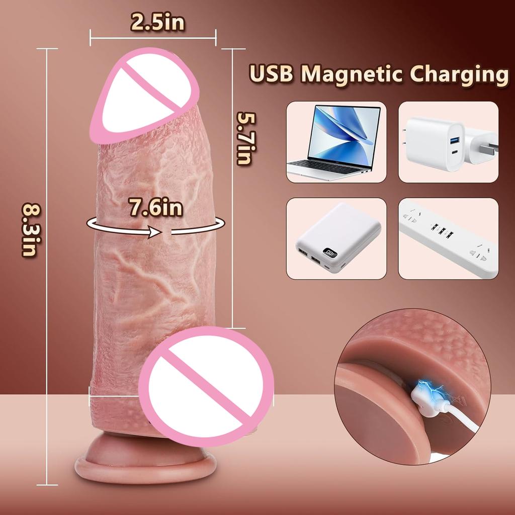 Реалистичный вибратор-дилдо для женщин, мастурбация, телескопический пенис, анальное проникновение, вибрация, дилдо с большим членом, игрушки для взрослых