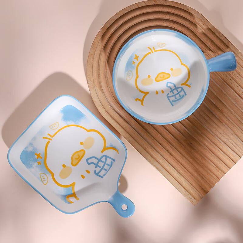 ZISIZ Easy Duck Детский керамический набор миска и тарелка
