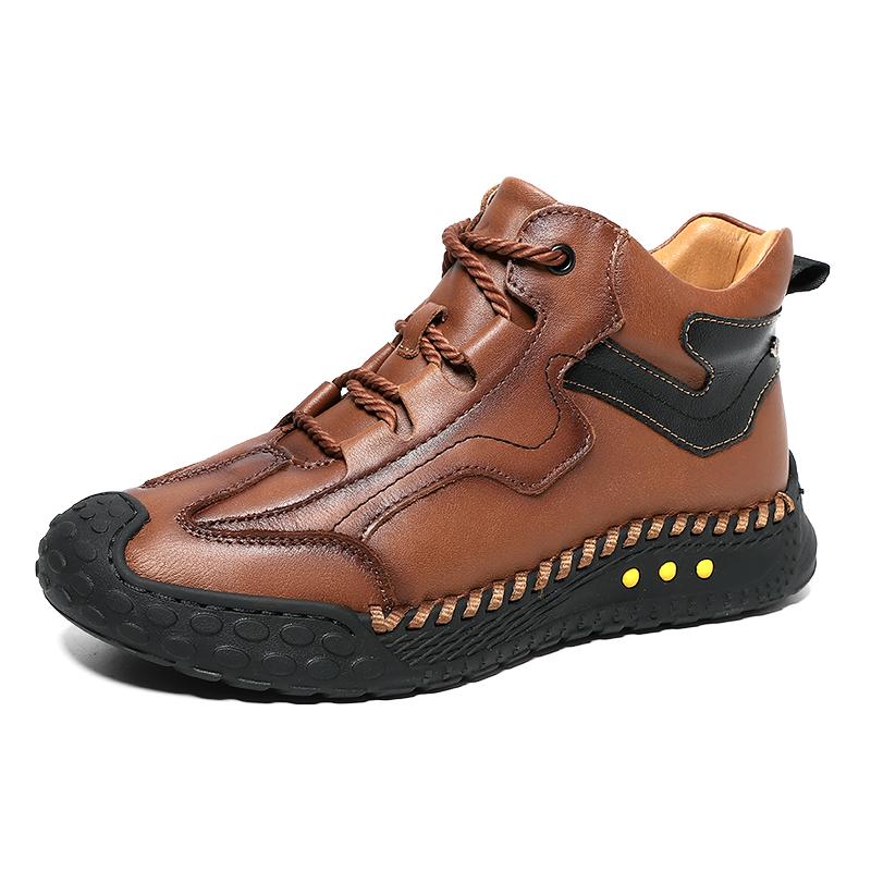 Fashion Non-Slip Male Walking Footwear Retro Style Men's Basic Boots Fashion Comfortable Leather Botas Classic Outdoor Motocross Boots