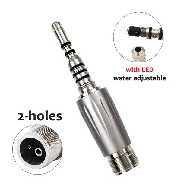 Niceden Стоматологический стандартный турбинный наконечник с воздушной головкой, высокоскоростной корпус из нержавеющей стали, быстроразъемное соединение типа К с оптическим светом для боров FG, 2/4/6 отверстий