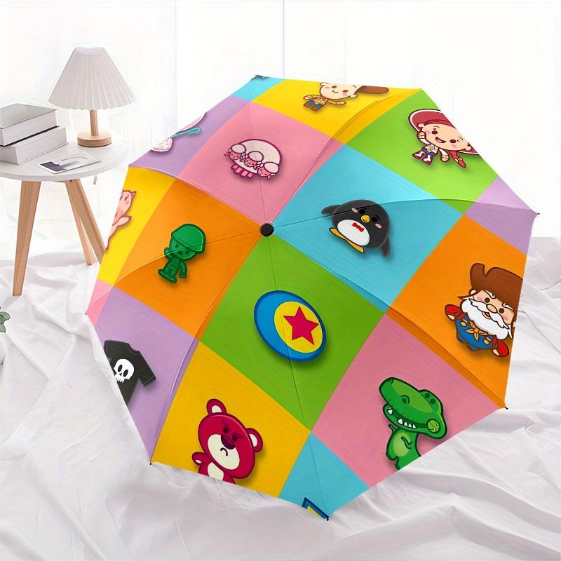 1pc Toy Story Characters Automatic Folding Umbrella: Compact 8-Bone Design Cartoon Outdoor Travel Companion, Business Umbrella, Christmas Va