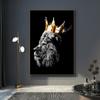 Black Lion King and Lioness Queen Poster Prints Animal Wall Art Picture Canvas Painting Home Decoration for Living Room