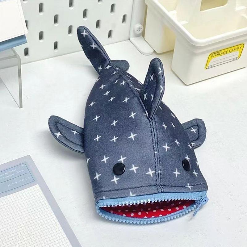 1Pc Creative Shark Star Pencil Case Cute Funny Shark Mouth Zipper Pencil Pouch Shark Stationery Storage Bag Gifts Organizer