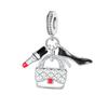 925 Silver Cute Fashion Lipstick High Heels Bag Charms Cartoon Pink Beads Pendant Fit Bracelet Jewelry Gift For Women